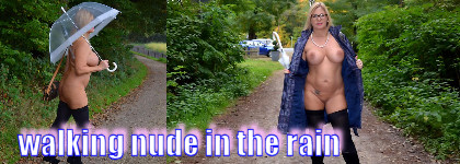 walking nude in the rain